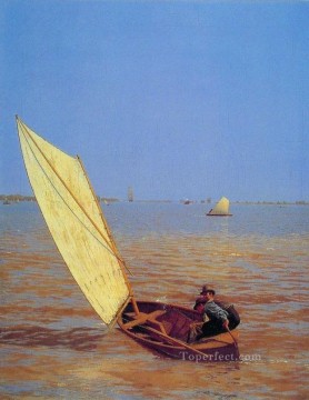  Boat Oil Painting - Starting Out After Rail Realism boat Thomas Eakins